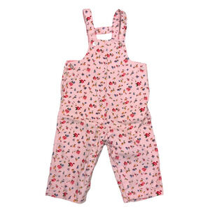 Vintage Healthtex 24M Pink Corduroy Bib Overalls Floral Print Toddler Girl